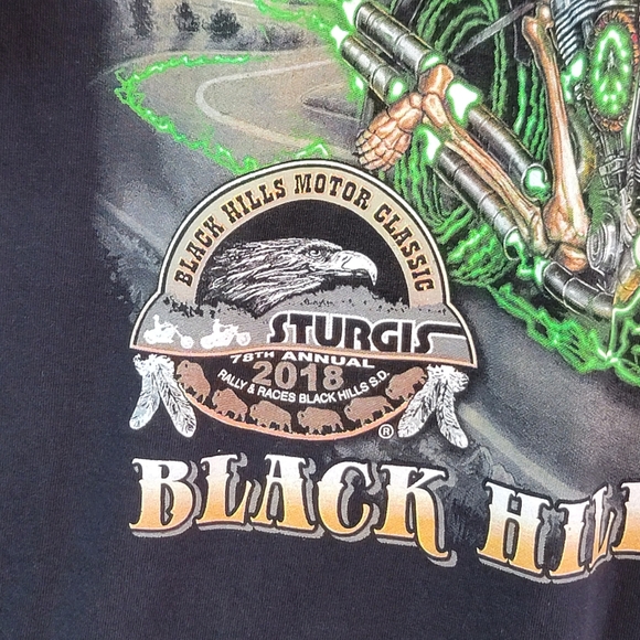 Sturgis Black Hills Motor Classic Bike Rally 2018 Possessed Motorcycle Men's Tee - Picture 9 of 16